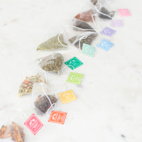 diagonal of biodegradable sachets rainbow